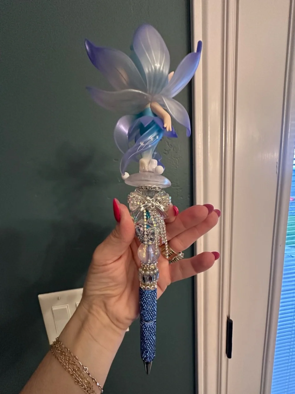 Gorgeous Hand Crafted Pen with an Authentic Suri Fairy as the Focal